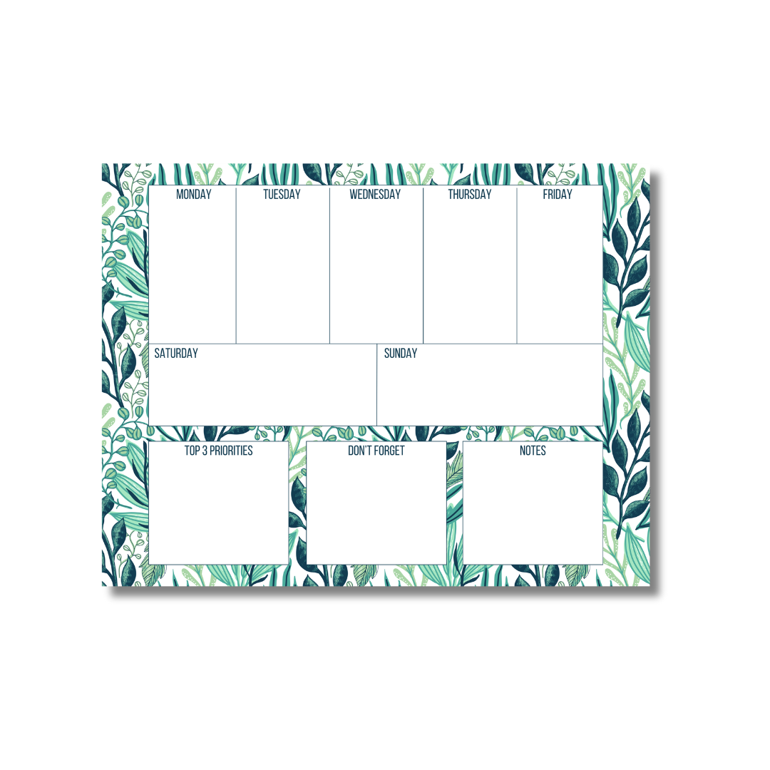 Weekly Notepad - Tropical Blue